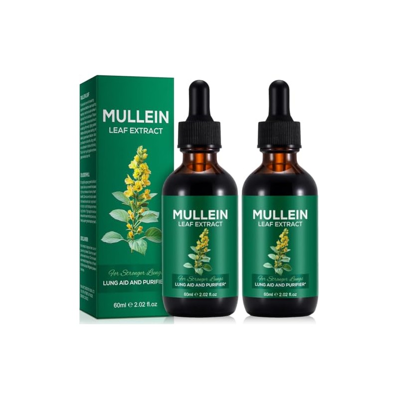 2 Pack Mullein Extract for Lungs Cleanse and Respiratory Support