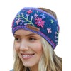 Pachamama Women Wool Ear Warmer Headband Fleece Lined Hand Embroidered