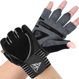 Sidewinder Workout Weight lifting Gloves with Wrist Wrap Support for Men and Women Wrist Support Gel Padded Extra Grip Palm Protection Fingerless Exercise Gloves for Cycling, Gym, Climbing, Training
