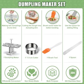 Dumpling Maker Machine - Household Double Head Automatic Mould Press for Dumplings, Pierogi, Empanada