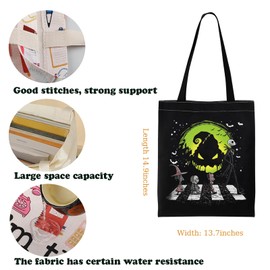 The Nightmare Movie Merchandise Tote Bag Oogie’s Boy Gift Stay Spooky Gift Jack Gift Sally Gift Lock Shock Barrel Gift Devil Gift (Nightmare Tote)