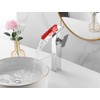 Chrome Bathroom Faucet LED 3 Color Changing Light Waterfall Vessel