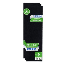 Ceiling Fan Filters for Blades - Coconut Shell Activated Carbon Unscented Dust Catcher Ceiling Fan Filter - Easy Peel & Stick on Fans - Blade Air Purifier Pads Removes Odors & Freshens the Air (3-Pcs)