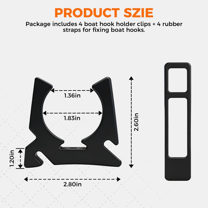 ETZ Boat Hook Holder Replacement for SOF-LOC, 4 Pack