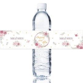 Maicaiffe Happily Ever After Water Bottle Stickers, Mr & Mrs Sign Weddding Water Bottle Label, Engagement Party Decorations, Wedding Party Stickers Supplies 32 Stickers