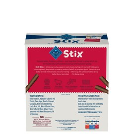 Blue Buffalo Stix Natural Soft Moist Dog Treats TOGO Beef Recipe, 1oz Bags, Pack of 12