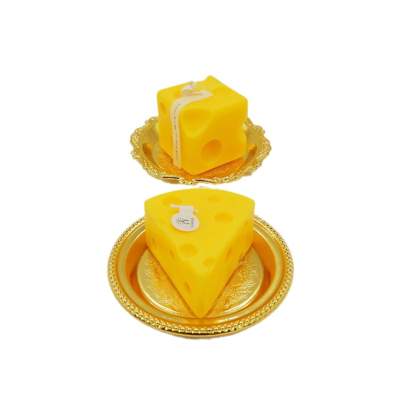 Cheese Shaped Candle, 2 Pack Novelty Swiss Cheese Scented Candles,