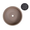 MUZHI Round Unglazed Ceramic Bonsai Pot with Bamboo Tray, Large