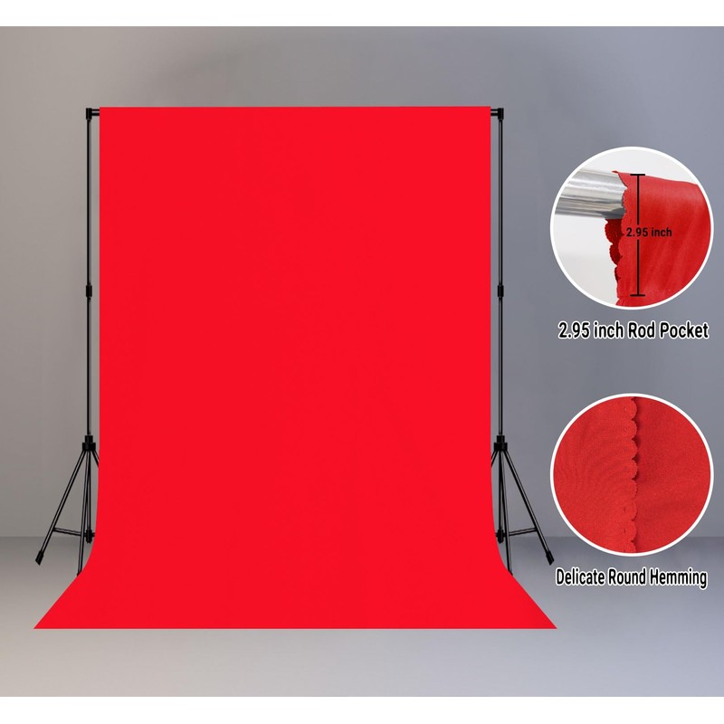 LYLYCTY 5x7FT Red Screen Backdrop Background for Photography, Photo Backdrop