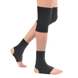 Luwint Kid Compression Ankle Brace Knee Brace for Kids 10+ Soft Knitted Knee Sleeve Ankle Sock Support for Sprains Arthritis Tendonitis Running Fitness Soccer Volleyball Basketball Outdoor Sports