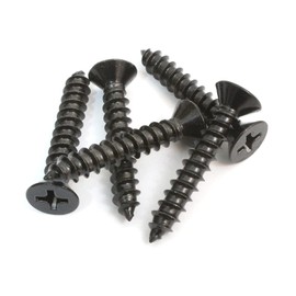 Bolt Dropper #6 x 1/2 Inch Wood Screws, Pack of 100 - Black Xylan Coated Stainless Steel Flat Head Phillips Screw - Corrosion Resistant for Wood, Drywall Applications, and Outdoor Use