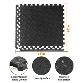 Unbranded 24 SQ FT (6 Tiles) ½” Thickness EVA Interlocking Foam Floor Gym Tiles 24"by24"