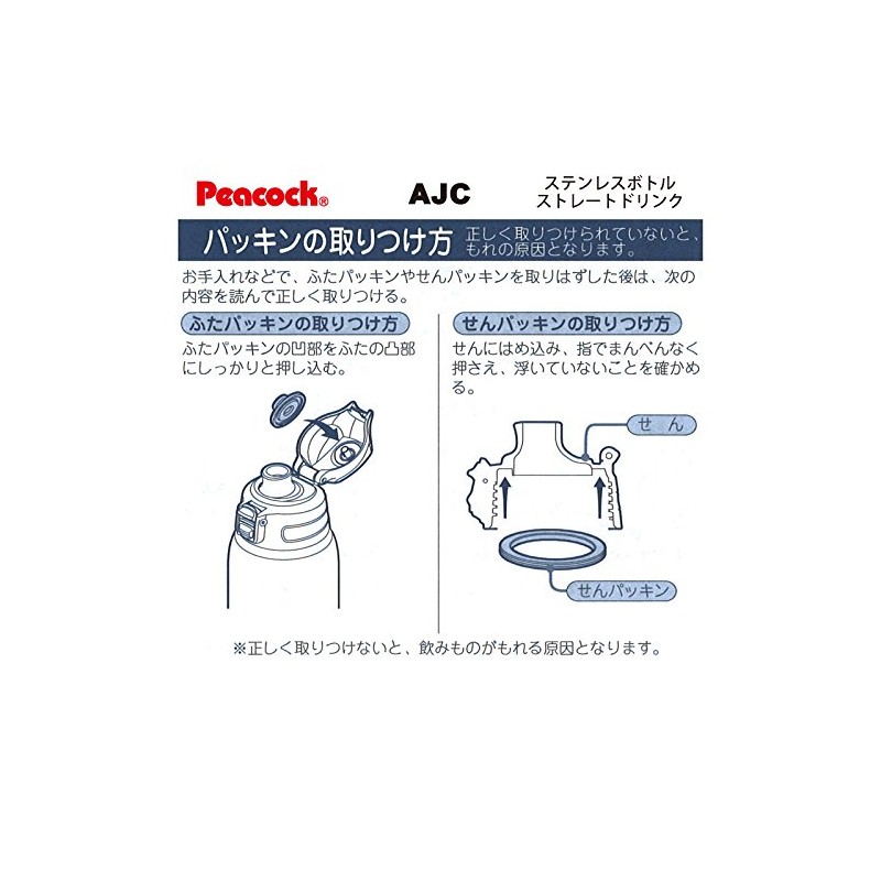 Peacock Replacement Parts Stainless Steel Bottle Straight Drink AJC Strainer