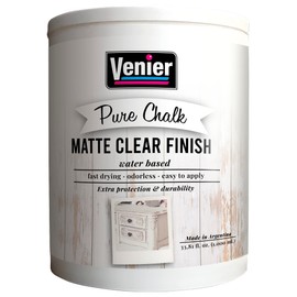 Venier Matte Clear Finish - 33.81fl.oz. Protective Paint - Water Based Acrylic Top Coat sealer - Clear Matte Paint For Metal & Wood Furniture
