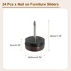 sourcing map Nail on Furniture Sliders, 24Pcs Plastic Chair Glides