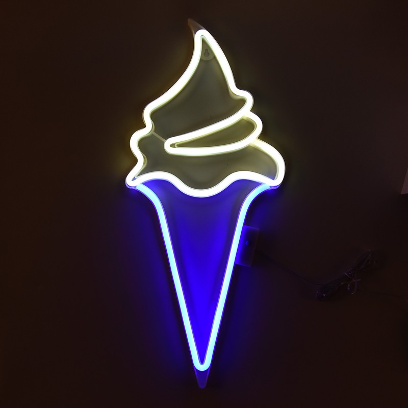 LED Neon Light Ice Cream Waterproof Battery USB Powered Hangable
