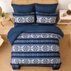 Anibedding Navy Blue Comforter Set Queen Size,7 Pieces Boho Bed