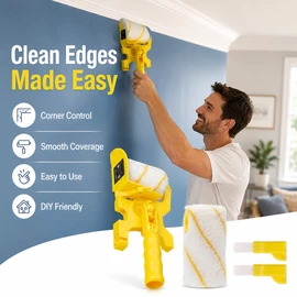 Paint Edger Roller for Wall Decorating – Adjustable Corner Guard with Microfiber Sleeve for DIY Painting Projects
