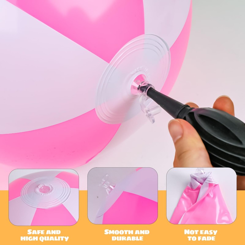 FUTUREPLUSX 12 bolas inflables, bolas de playa de color rosa