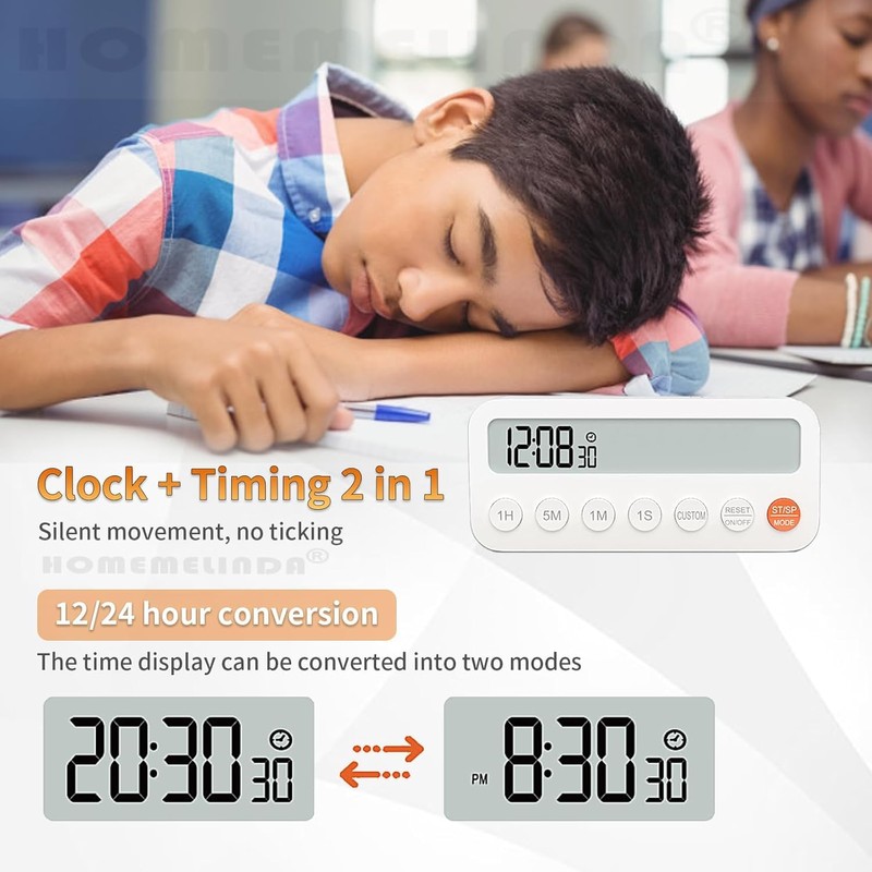 Visual Kitchen Timer Stopwatch with Progress Bar, Fast-Set Hour Minute