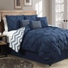 Avondale Manor Multi-Piece Reversible Bedding Set, Twin, Navy