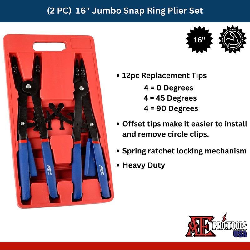 ATE Pro. USA - 2 pc 16" Snap Ring Plier