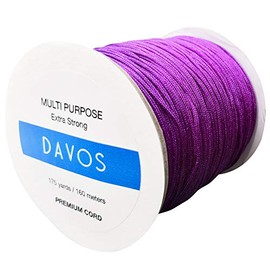 Nylon Braided Cord Thread 1.5mm x 175 Yards for Jewelry Making String Beading Shamballa Necklaces Bracelets Lift Shade Cord Window Blind Arts Crafts DIY Extra Strong (Purple)