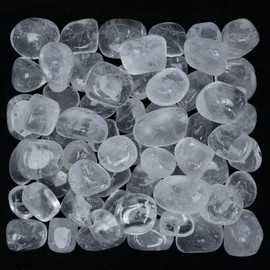 BEZAVO Clear Quartz Tumbled Stones and Crystals Bulk Polished Stones Rock Collection vase Filler tumbles Crystals Healing Reiki Gemstone Gifts Good Luck Fountain tumbles Size 20-25 mm, 1LB