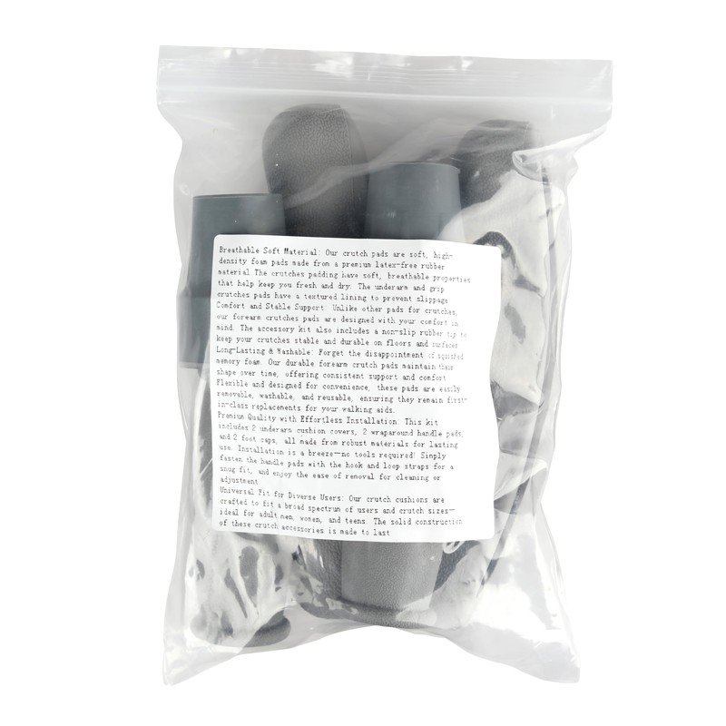 Crutch Pads and Caps Set (6 Pcs) - Comfort Padding