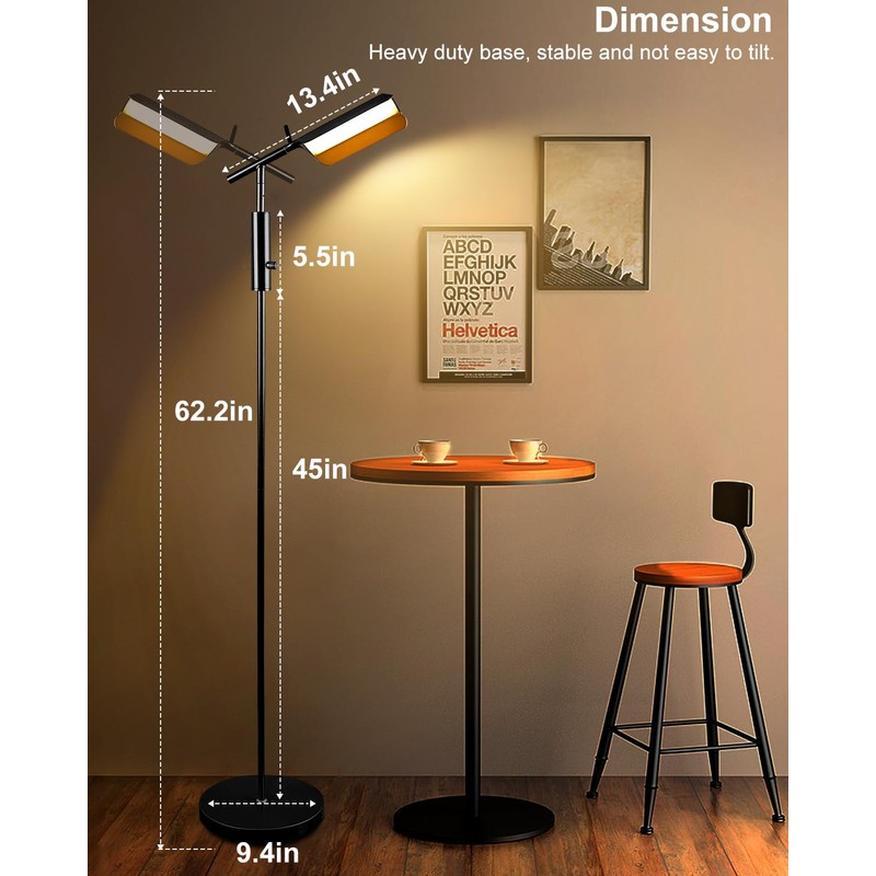Lightdot 62IN Reading Floor Lamp, Dimmable LED Floor Lamps for