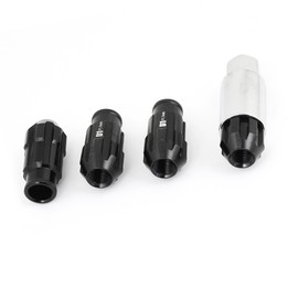 A ABSOPRO Car Locking Hex Open End Lug Nuts M12 x 1.5 Black (Set of 5)