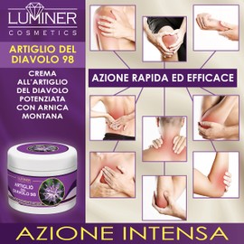 Luminer Extra starke Teufelskrallensalbe 500 ml, Teufelskrallen- und Arnikacreme für Gelenk- und Muskelmassagen, konzentrierte, schnell wirkende natürliche Formel, hergestellt in Italien