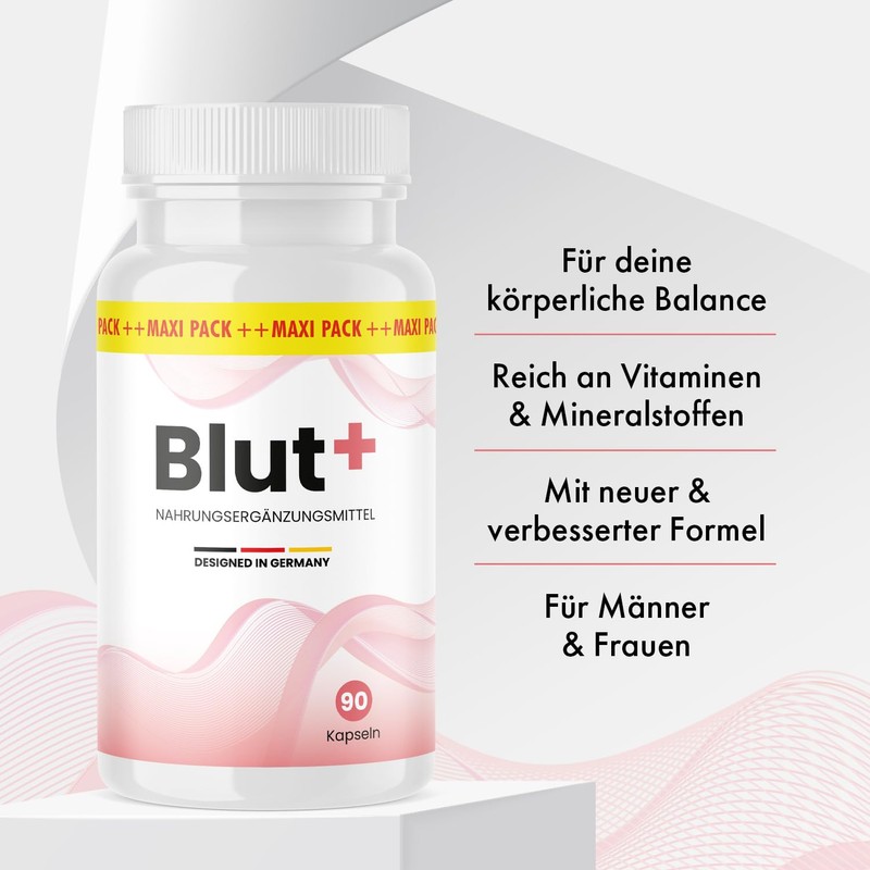 Blut+ Kapseln - für Frauen und Männer - mit wertvollen