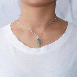 Philip Jones Green Aventurine Gemstone Necklace with Quote Card