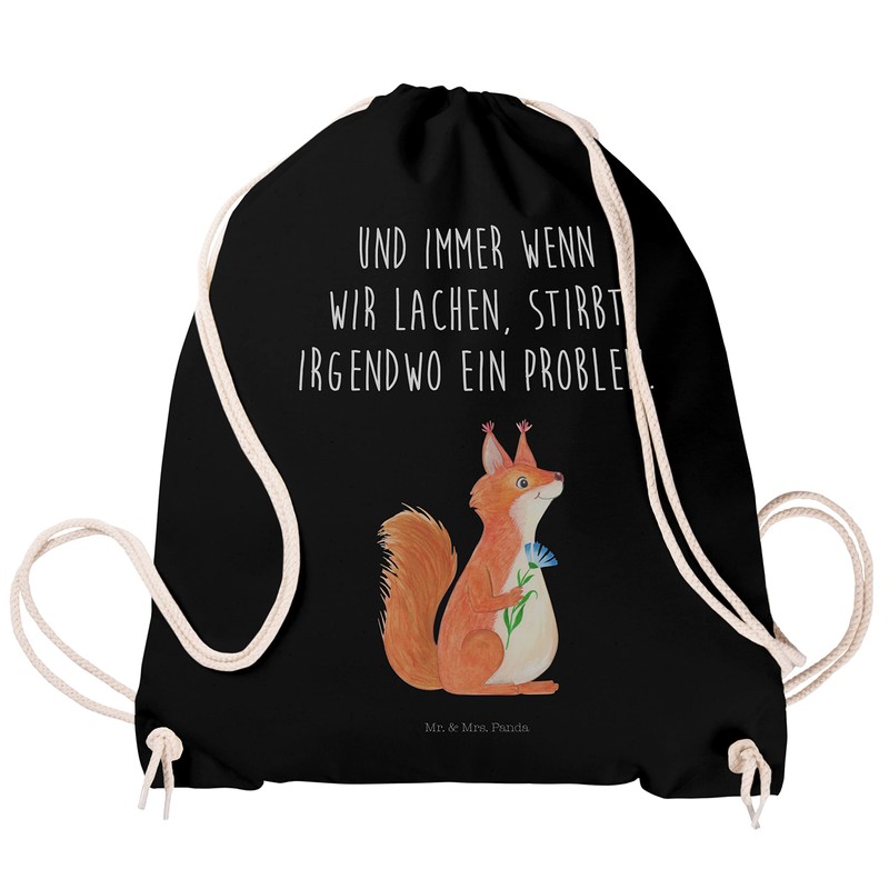 Mr. & Mrs. Panda Sports Bag Squirrel Flower, black
