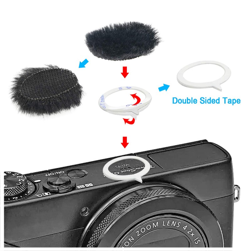 YOUSHARES Camera Mic Windscreen, 8 Pieces Fur Wind Muff Wind