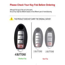 YONUFI for Nissan Key Fob Cover Case, Metal Shell 4 Buttons Smart Key Holder Protector Compatible for Titan Pathfinder Frontier Rogue Altima Kicks Murano Armada Maxima(NSB4-Silver)