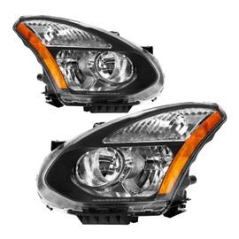 AUTOSITY Headlights Assembly Compatible with Rogue 2008-2013, Rogue Select 2014-2015 Black Housing, Clear Lens, Amber Reflector, OE Style Automotive Headlight Assemblies