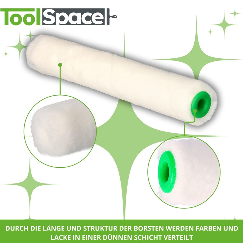 ToolSpace 10 x Velour Paint Rollers, 15 cm, Paint Roller,
