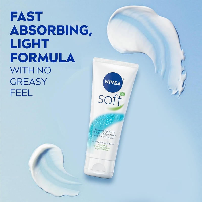 NIVEA Soft Moisturizing Creme, 2.6 Ounce (Pack of 3)