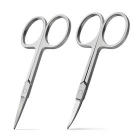 BEZOX BEZOX Premium Nail Scissors 2PCS, Professional Curved and Stright Manicure Scissors - Multi-purpose Stainless Steel Beauty Grooming Scissor for Nail, Facial Hair, Eyebrow, Eyelash, Dry Skin