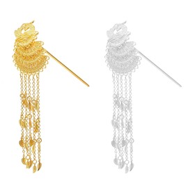 CHENATING Peacork Hair Fork Hair Thai Hair Pin Chinese Hair Sticks For Buns Thai Traditional Gold Hair Stick