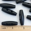 MajorCrafts® 16pcs 35mm Black 2 Holes Sewing Oval Toggle Wooden