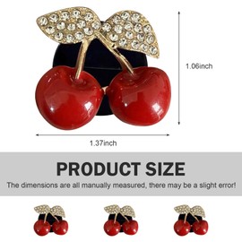 Shakas 4 PCS Cherry Car Air Conditioner Vent Ornament, Creative Funny Small Fresh Style Alloy Aromatherapy, Clip-on Mounting Retrofit Accessory, Suitable for Most Cars (Red)