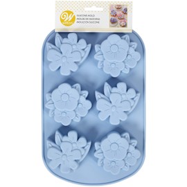 Wilton Silicone Mold FLRL PRTY, Floral Party, 6 Cavity