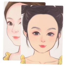 SAFIGLE 2-Pack Reusable Face Paint Practice Boards for Boys and Girls Colorful Makeup Exercise Templates for Beginners for Home and Stage Use