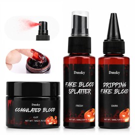 3PCS Halloween Fake Blood SFX Makeup Kit,Realistic Fake Blood for Cosplay