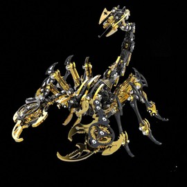 UpGLeuch Colourful 3D Metal Puzzle Scorpion for Adults, DIY 3D Metal Mechanical Model Adult with Tool Set, 3D Metal Model Kit, Desktop Toy Gifts