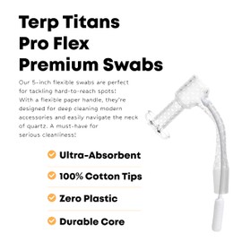TerpTitans – Pro Flex – Flexible 5-inch Cotton Swabs, 2-Pack — Barrel Tip For Max Absorption and Fine Point Tips For Tight Spaces
