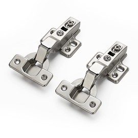 Ravinte 10 Pack 5 Pairs European Kitchen Cabinet Hinges Soft Close Half Overlay Cabinet Door Hinges Heavy-Duty Frameless Adjustable Concealed Cabinet Cup Hinge
